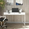 Ameriwood Home Jordyn Computer Desk with 2 Drawers, White Finish