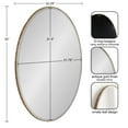 thumbnail image 2 of Kate and Laurel Elmora Glam Oval Ornate Wall Mirror, 23 x 32, Gold, Rounded Bathroom Mirror with Beveled Edge for Use as Vertical or Horizontal Mirror, 2 of 8