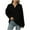 Black, variant on SHTXOZHI Pullover Sweatshirt for Women V Neck Long Sleeve Collar Casual Fall Solid Color Jacket