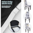 thumbnail image 5 of Dining Room Chair Covers Set of 6, Stretch Spandex Kitchen Chair Covers, Removable Parsons Chair Protectors for Home Decorations, Hotel, Estaurant, Leaf White, 5 of 6