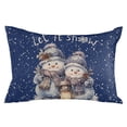 thumbnail image 2 of Navy Blue Snowman Christmas Throw Pillow Covers, Watercolor Xmas Snowflake Soft Breathable Pillow Cases with Invisible Zipper for Sleeping, Standard Pillowcases for Couch Bed Sofa Chair 20x26 Inches, 2 of 6