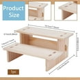 thumbnail image 2 of 1set 2-Tier Wood Model Assembled Holder Display Riser Rectangle Blanched Almond Finished Product: 19.7x15.9x9.3cm, 2 of 9
