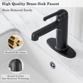 thumbnail image 5 of Bathroom Faucet 1 or 3 Holes with Pop-up Drain & Supply Lines Straight Spout, Brass Single Handle Bathroom Faucet for Vanity RV Restroom, Matte Black, 5 of 10