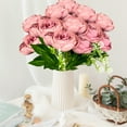 thumbnail image 6 of 12.99in Realistic Plastic Rose Bouquet with Delicate Leaves & Buds - Multi-Functional Home Office Decor, Durable Eco-Friendly Artificial Plant for Table Centerpiece, Wedding, Party Decoration, 6 of 6