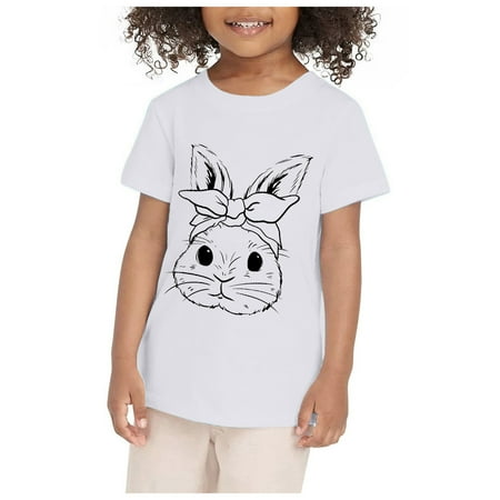 

Girls T-Shirts Kids Bunny Shirt Toddler Kids Cute Bunny Rabbit Graphic Tees Outfits Clothes Top 3-4 Years