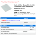 thumbnail image 2 of Cabin Air Filter - Compatible with 2006 - 2016 Hyundai Elantra Sedan 4-Door 2007 2008 2009 2010 2011 2012 2013 2014 2015, 2 of 2