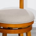 thumbnail image 5 of Cfowner 24" Counter Height Slat Back Swivel Stool, Natural Finish, Beige Fabric Seat, 5 of 6