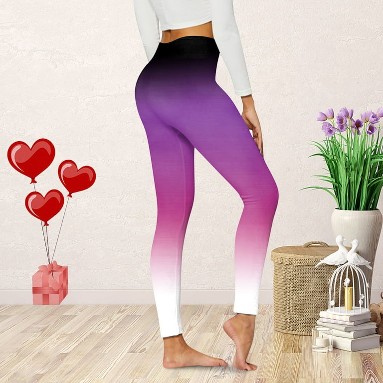xinqinghao yoga leggings for women womens leggings gradient print casual  comfortable home leggings boot pants women yoga pants hot pink xxl