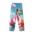 thumbnail image 3 of Lsque Tropical Flamingo Pool Float Print Men's Pajama Pants, Lounge Pant - Comfortable Home Wear,Elastic Waistband, Stylish Design-Small, 3 of 9