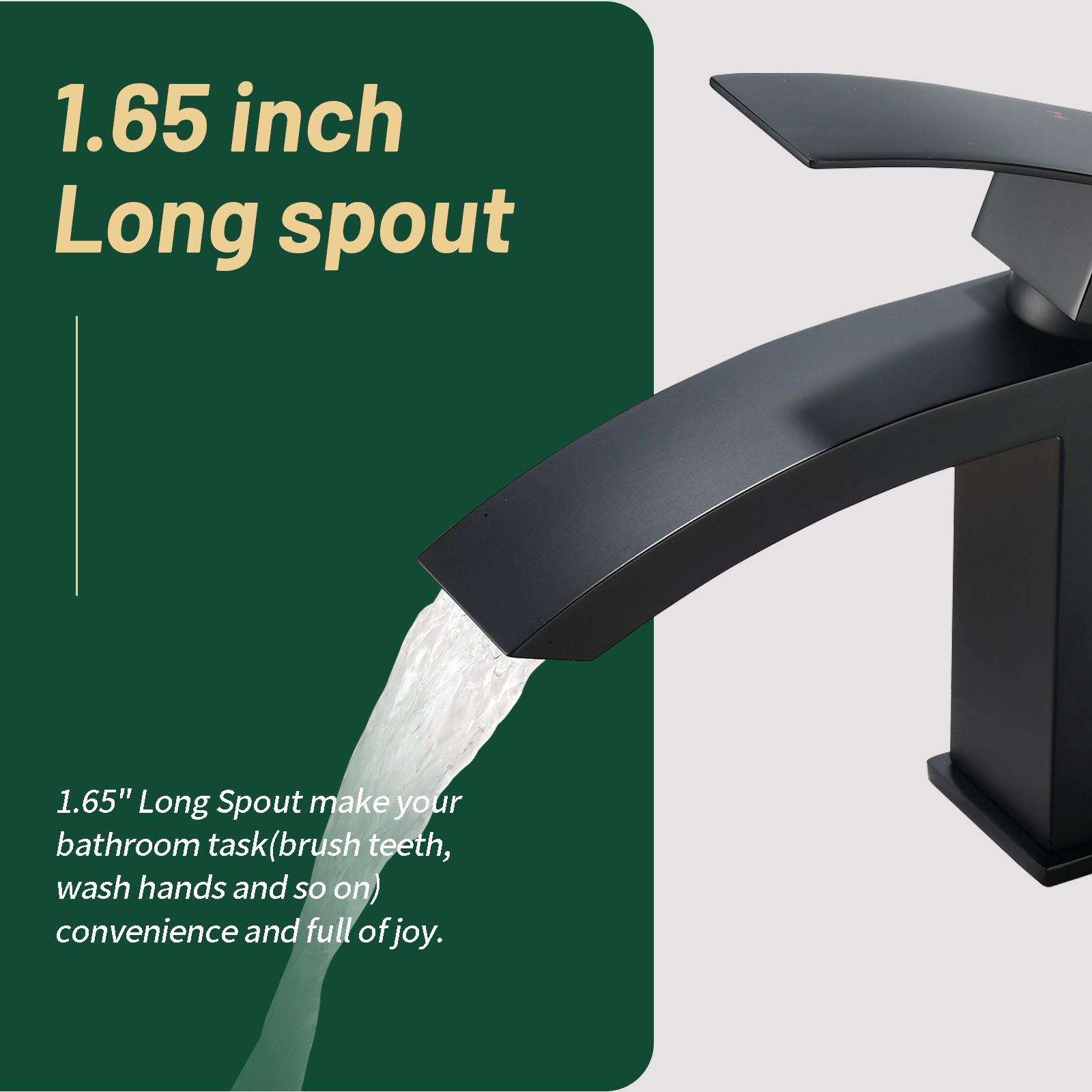 Cobbe Single-Handle Bathroom Sink Faucet for Vanity Single-Hole Installation with Low-Arc Spout and Pop-Up Drain Matte Black