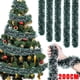 thumbnail image 2 of Guirnaldas de árbol de Navidad de 4/1 piezas, coronas artificiales, oropel de cinta, adornos colgantes para árbol de Navidad, decoraciones para fiestas de boda y Año Nuevo, 2 of 4