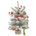 thumbnail image 1 of Small Tabletop Flocked Christmas Artificial Tree with Hanging Ornaments, 1 of 7