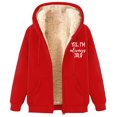 thumbnail image 3 of Aboser Yes,I'm Always Cold Fleece Hoodies for Women Thermal Sherpa Lined Jackets Casual Zip Up Hooded Jacket Thick Long Sleeve Sweatshirt Coats with Pockets, 3 of 5