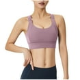 thumbnail image 2 of LLYWEY Front Closure Bras for Women Yoga Sports Bras Women Ladies Wire-Free Bra Style-781 Women Soft Cup Bra Feature Adult Female Training Sports Bras Purples 46B, 2 of 5