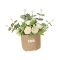 thumbnail image 3 of Flor colgante artificial Flores falsas con un adorno de bolso de arpillera para la boda Sala de estar de verano Sala de estar en casa estantería Champán, 3 of 8