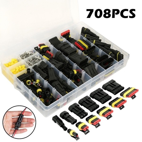 Willstar 240Pcs Motorcycle Electrical Waterproof Wire Connector Plug Kit Terminal Combination Car Accessories - image 2 of 11