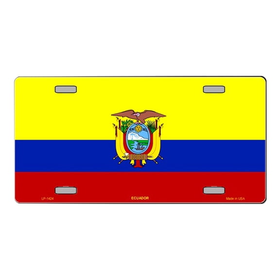 Ecuador Flag Vanity Metal Novelty License Plate Tag Sign