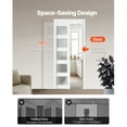 thumbnail image 3 of KFFKFF Sliding Pocket Door, 36" x 80", 5-Lite Frosted Glass Single Sliding Door with Hardware Kit, Durable Solid Wood & MDF Door Slab with Water-Resistant Finish for Bedroom, Kitchen, or Study, 3 of 9