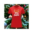 thumbnail image 1 of Playera Blusa Con Estampado De Merry Christmas Con Cuernos De Reno Color Rojo Talla Grande Marca Emil SaEs, 1 of 4