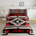 thumbnail image 2 of Homewish Vintage Aztec Print Bedding Comforter Set,Abstract Rhombus Striped Twin Comforter Sets,Red Black White Bedding Set For Adults,Luxury Bedroom Decor Reversible,2 Pieces, 2 of 8