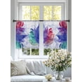 thumbnail image 4 of Purple Leaves Sheer Curtains 45 Inch Length 2 Panels Set Window Treatments, Spring Summer Botanical Farmhouse Modern Art Rod Pocket Semi Curtains for Living Room/Bedroom/Kitchen Décor, 104"W x 45"L, 4 of 7