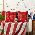 thumbnail image 6 of Sm:)e Freedom America Liberty USA Flag 4th of July Patriotic Saying Throw Pillow Covers 20x20 Set of 4 Independence Day Memorial Day Outdoor Pillow Case, 6 of 7