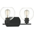 thumbnail image 2 of Quoizel Pruitt 2-Light 17" Bathroom Vanity Light in Matte Black, 2 of 5