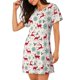 thumbnail image 2 of Easygdp Vintage Christmas Reindeer Camisón de manga corta para mujer, informal, estampado, 2 of 6