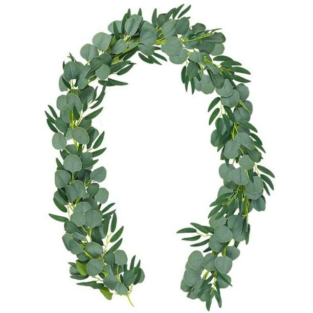 garland greenery vine 5Pack 6.5 Feet Artificial Eucalyptus with Willow Garland Fake Vine Plant