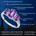 thumbnail image 2 of Gem Stone King 10K White Gold Purple Amethyst and White Lab Grown Diamond 3 Stone Engagement Ring for Women (2.14 Cttw, Gemstone Birthstone, Available in Size 5, 6, 7, 8, 9), 2 of 6