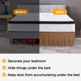 thumbnail image 4 of Chocolate Brown Bed Skirt Queen Size 16 Inch Drop, Brown Solid Background Autumnal Rustic Country Adjustable Elastic Dust Ruffles Bedskirt for Queen Bed Wrap Around Pleated Mattress Frame Cover, 4 of 9