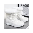 thumbnail image 5 of Frontwalk Womens Warm Booties Mid-Calf Winter Boot Faux Fur Snow Boots Outdoor Breathable Ankle Bootie Ladies Plush Lined Shoes White 5.5, 5 of 9