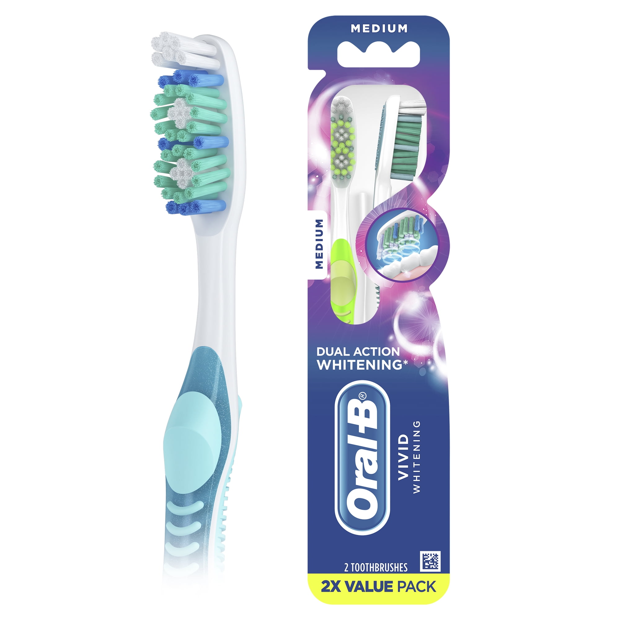 Oral-B Vivid Whitening Manual Toothbrush Medium 2 Count