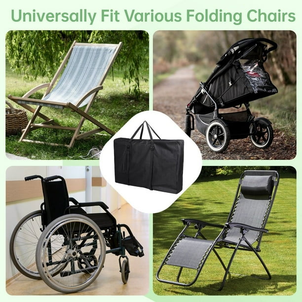 Folding Chair Storage Bag Heavy Duty 600D Chair Carrying Bag for Portability Waterproof Chair Transport Case with Strong Shoulder Straps for Folding Lounge Chair Zero Gravity Chair 42 x 9 x 28