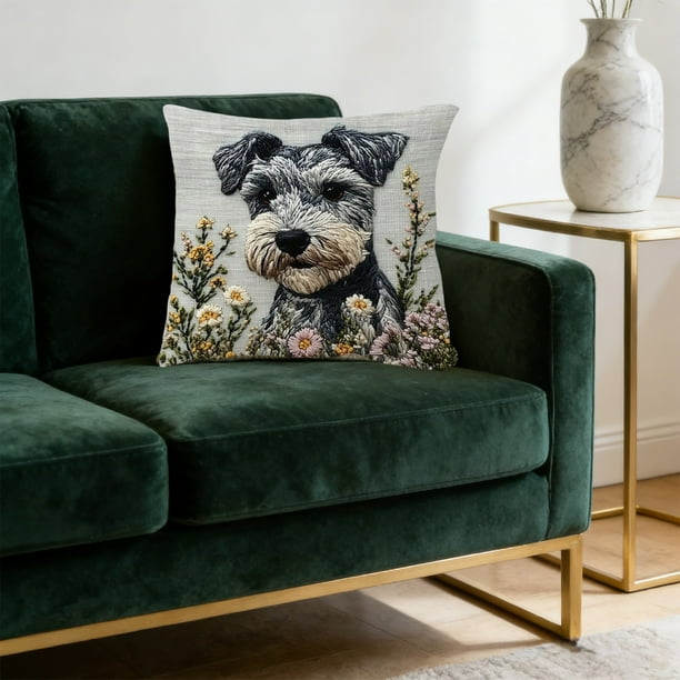 Funda de cojín decorativa Short Lint | Funda de cojín bordada para sofá, cama, sillón | Funda de cojín estampada a doble cara para sala de estar, dormitorio, decoración del hogar