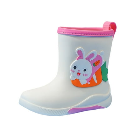 Kureaily Kids Shoes Short Rain Boots For Womens Ankle Rainboot Slip On Garden Boot Rubber Shoes 17