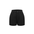 thumbnail image 1 of Lovito Casual Plain Zipper High Waist Side Split Pocket Women Shorts, 1 of 5