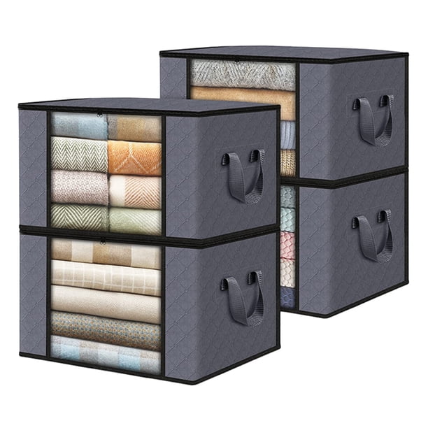 FLhrweasw Bolsas Almacenamiento Ropa Contenedores Almacenamiento Que Ahorran Espacio para El Domitory (60L4pack)