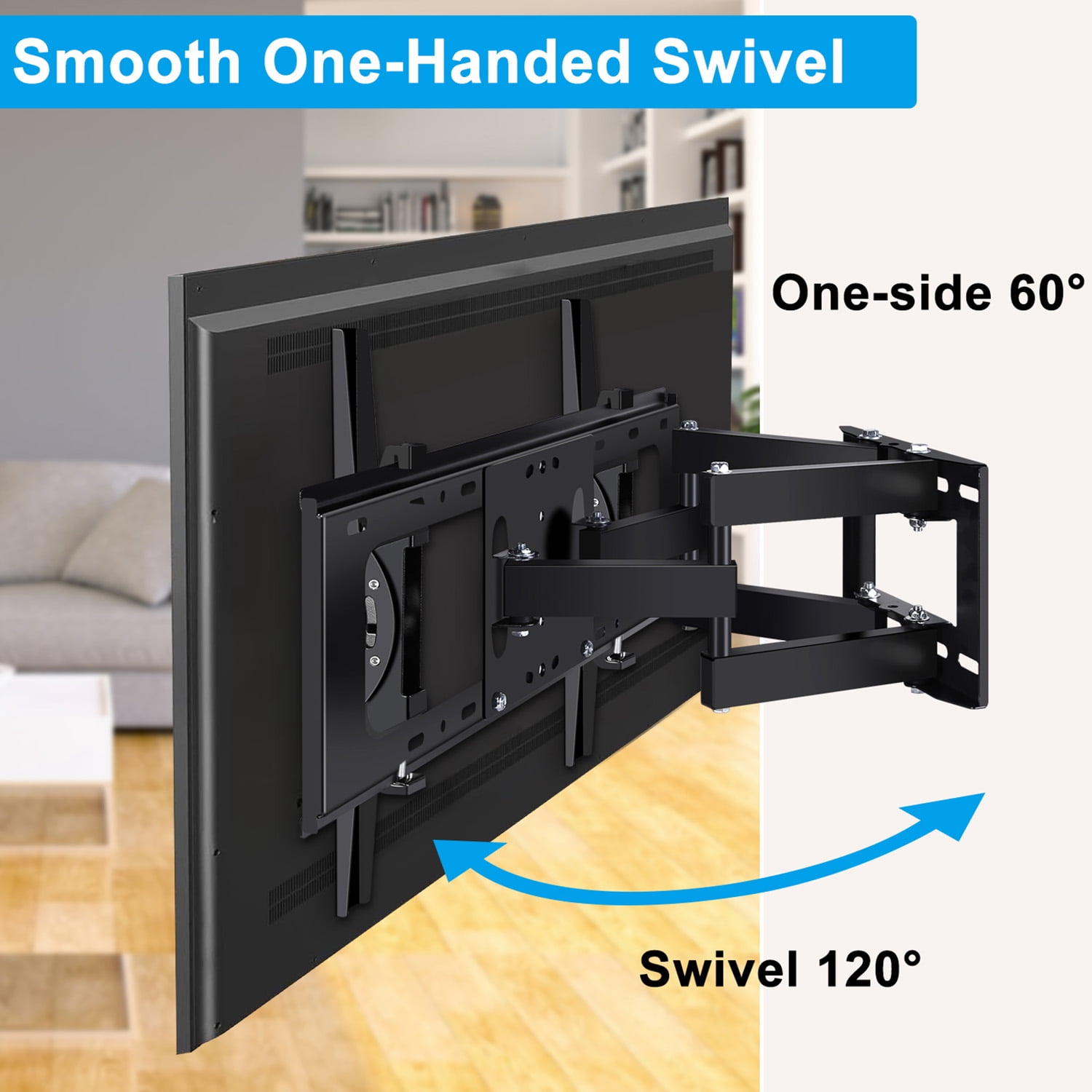 Musment TV-ZJ-AB-CX Stain Resistant Full Motion Wall Mount & Monitor with 8K HDMI Cable