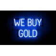 thumbnail image 1 of SpellBrite WE BUY GOLD LED Sign for Business. 24.3" x 15.0" Blue WE BUY GOLD Sign Has Neon Sign Look With Energy Efficient LED Light Source. Visible from 500+ Feet, 8 Animation Settings., 1 of 4