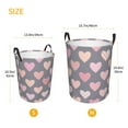 thumbnail image 5 of ZNDUO Round Laundry Basket, Waterproof Collapsible Laundry Baskets with Handles, Medium Size - Cute Pink Hearts Valentine Pattern, 5 of 8