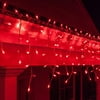 Kringle Traditions 8.5 Ft 150 Red Icicle Lights, Holiday Lights Outdoor Icicle Outdoor Lights, White Wire Icicle Lights