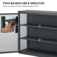 thumbnail image 6 of Storage Cabinets With Enough Storage Space Double Glass Doors Doors Detachable Shelves Wall Cabinet Practical Tool Storage Chest For Dining Room Living Room Kitchen Corridor Bathroom Home Office, 6 of 9