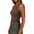 thumbnail image 6 of 2pcs Ladies Solid Color Ribbed Tank Top | Casual Sleeveless Slim Fit Base Layer for Summer, 6 of 8