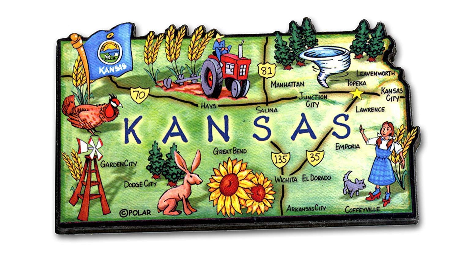 Kansas the Sunflower State Artwood Jumbo Fridge