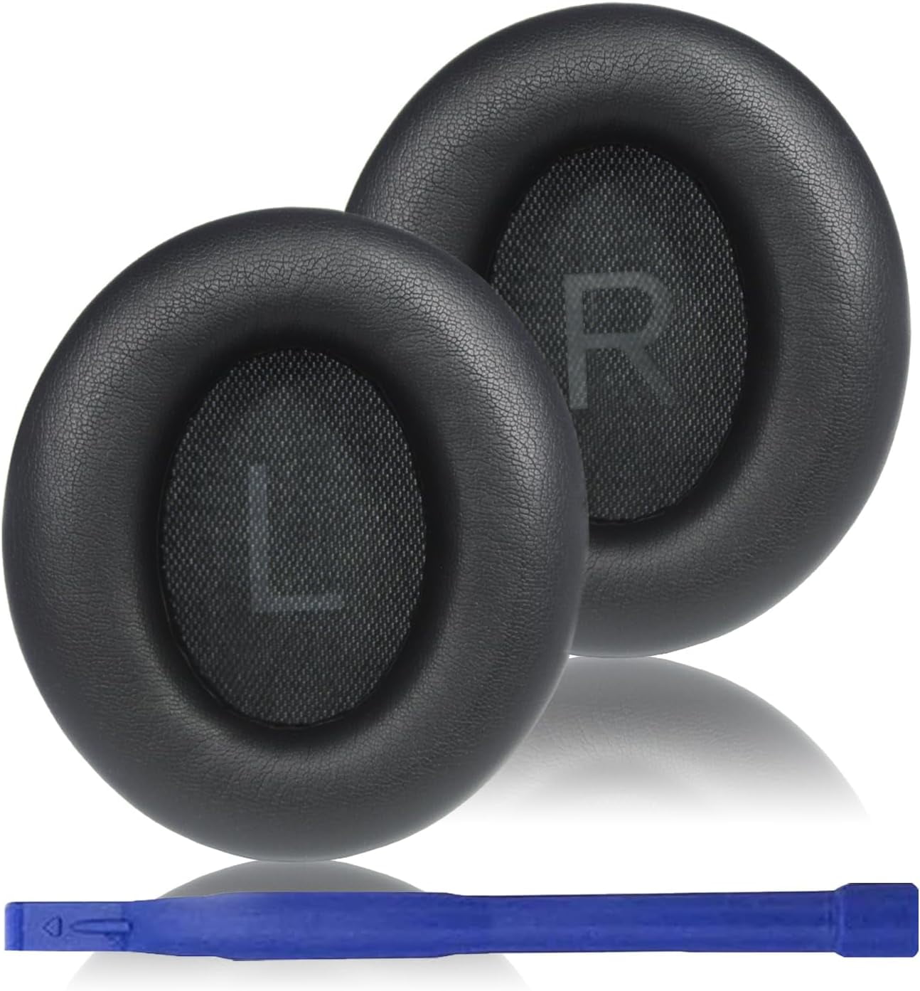 HRTGFD-Replacement Ear Pads for Anker Space Q45 Headphones, Ear Cushions for Soundcore by Anker Space Q45 Adaptive Noise Cancelling Headphones,with Buckle, Soft Protein Leather, Memory Foam(Black)