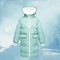 thumbnail image 3 of Breezora Women's Winter Thick Color Block Puffer Coat Mid Length Quilted Cotton Jacket XL Size Green, 3 of 5