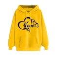 thumbnail image 1 of Plus Size Casual Comfort Women's Cozy Sweater Sport Plus Size Casual Comfort Hooded Fleece Sweater Heart Pattern Printed Women's Hooded Pocket Drawstring Sweater, 1 of 4