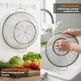 thumbnail image 6 of Stainless Steel Filter Basket Set | 3-Piece Kitchen Strainer with Handle and Rest Base | Fine Mesh Colander for Pasta, Vegetables, and Baking | Space-Saving Nesting Design for Home Cooking, 6 of 8