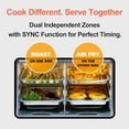 thumbnail image 3 of Dual-Zone Air Fryer Toaster Oven Combo, 28 QT Extra Large, Non Toxic Stainless Steel Convection with French Door, Countertop Airfryer Window, Racks, Rotisserie, Dehydrator, ETL Rated, 3 of 5